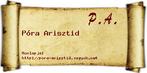 Póra Arisztid névjegykártya